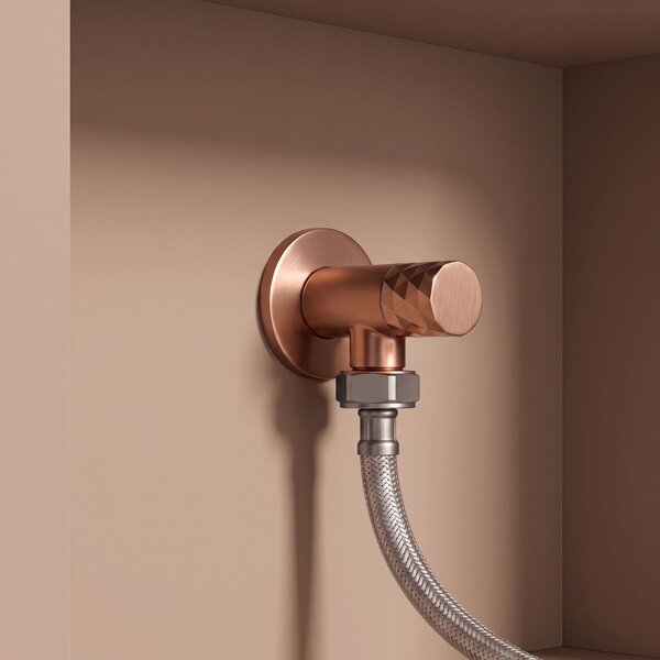 Rea Rea, Rohový ventil Diamond 03 1/2" x 3/4" Brush Copper, REA-03619
