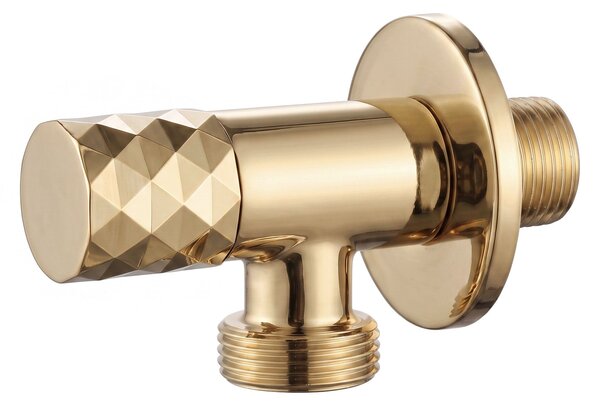 Rea Rea, Rohový ventil Diamond 03 1/2" x 3/4" Gold, REA-03617