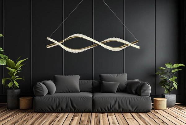 Toolight Toolight, LED závěsné svítidlo 95cm, 2800 lm, G033-CP, zlatá lesklá, OSW-06300