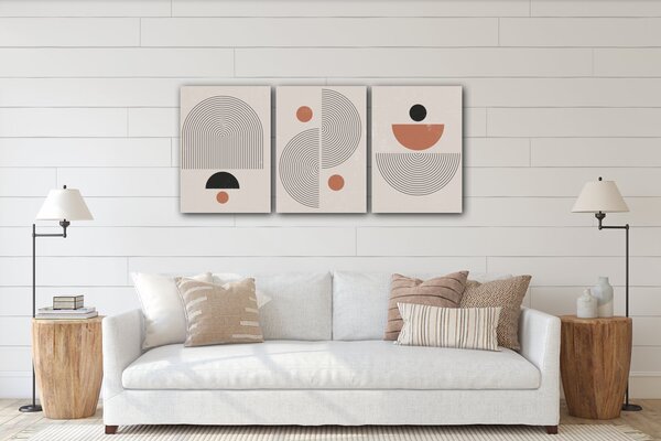 Impresi Obraz Abstraktní set skandinávský - 150 x 70 cm (3 dílný)