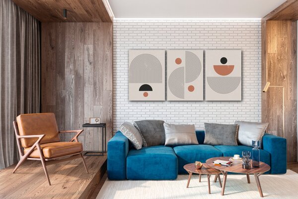 Impresi Obraz Abstraktní set skandinávský - 150 x 70 cm (3 dílný)