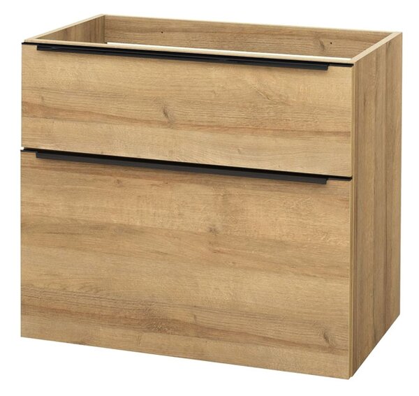 Mereo, Mereo Mailo, koupelnová skříňka 80 cm, dub Riviera, černé madlo, MER-CN521SBN
