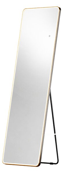 Mereo, Mereo Zrcadlo hranaté 500x1700 mm, LED osvětlení, závěsné i stojaté, černý rám, MER-CN188