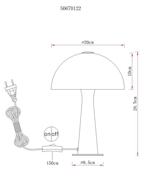 STOLNÍ LAMPA, E14, 20/28,5 cm Globo - Online Only svítidla, Online Only
