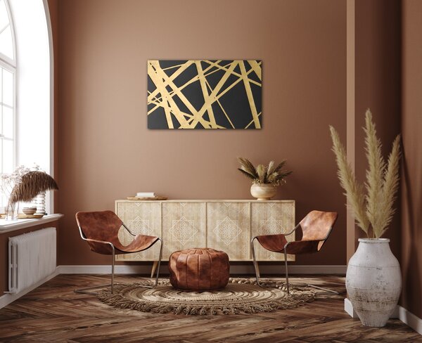Impresi Obraz Abstraktní zlato šedý - 50 x 30 cm