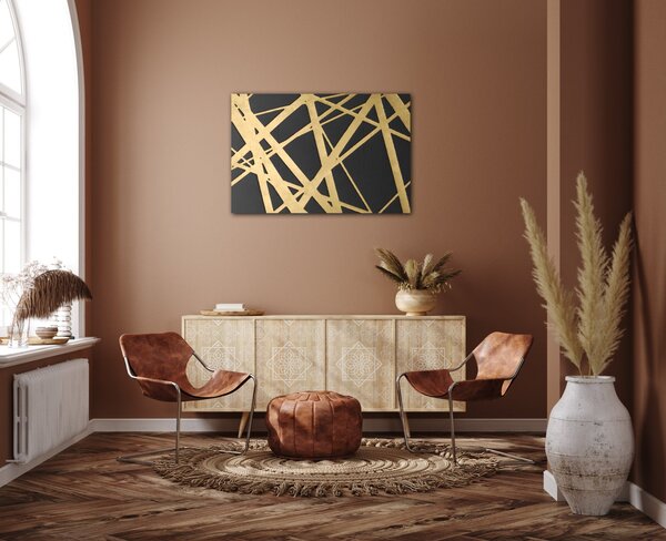 Impresi Obraz Abstraktní zlato šedý - 60 x 40 cm