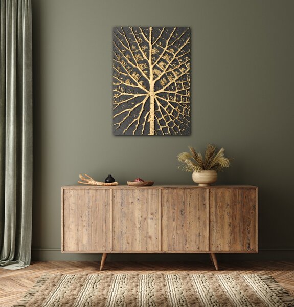 Impresi Obraz Zlatá struktura listu - 50 x 70 cm