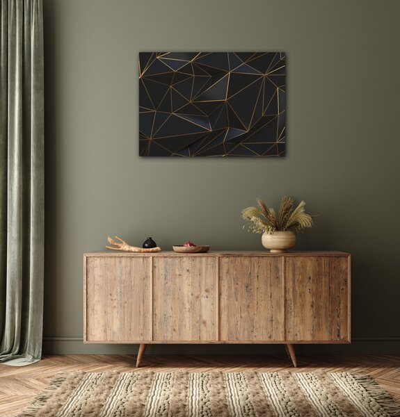 Impresi Obraz Abstraktní zlaté trojúhelníky - 70 x 50 cm
