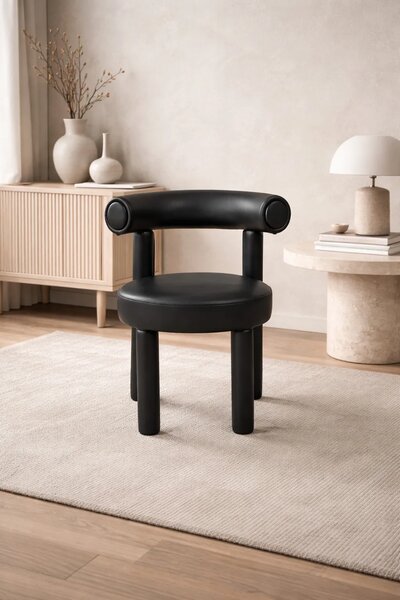 LivinHill Designová jídelní židle Leith umělá kůže černá