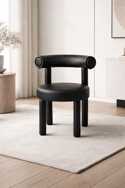 LivinHill Designová jídelní židle Leith umělá kůže černá