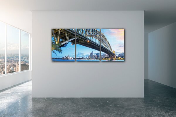 Impresi Obraz Osvícený most - 150 x 70 cm (3 dílný)