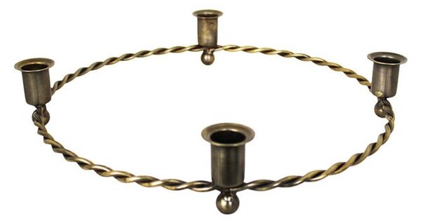 Kovový adventní svícen Estelle Round Antique Brass