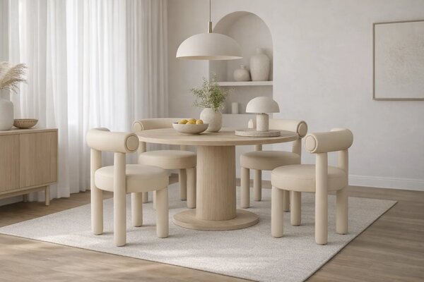 LivinHill Designová jídelní židle Leith umělá kůže krémová