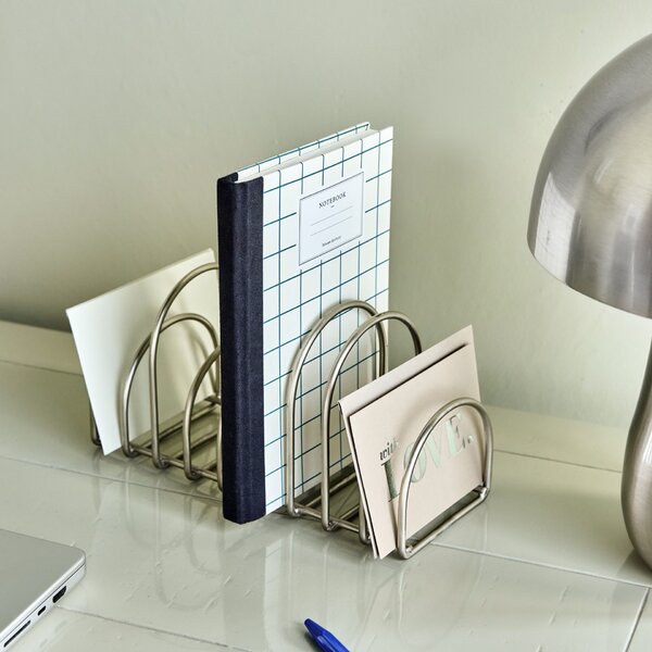 Kovový stolní organizér Pampi Brushed Silver