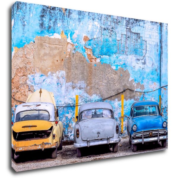 Impresi Obraz Stará modrá auta - 70 x 50 cm