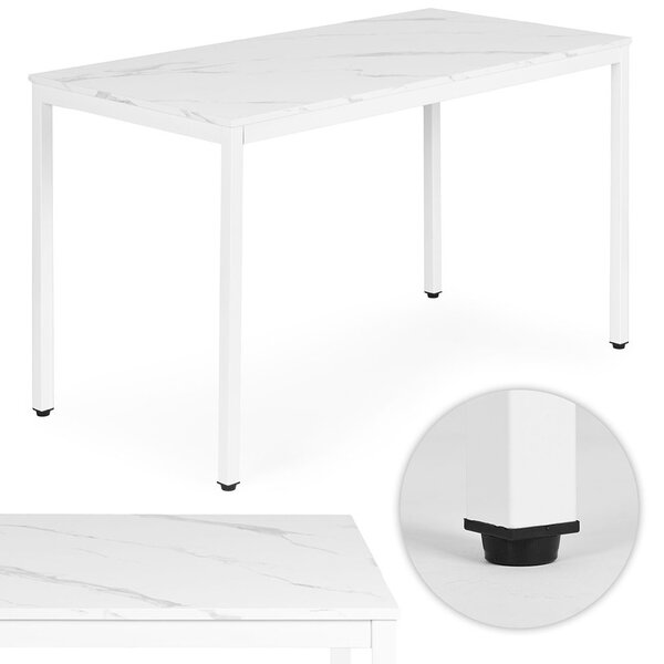 MODERNHOME Jídelní stůl Bridge 120 cm bílý mramor/bílý