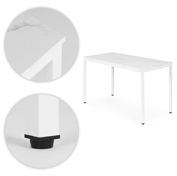 MODERNHOME Jídelní stůl Bridge 120 cm bílý mramor/bílý