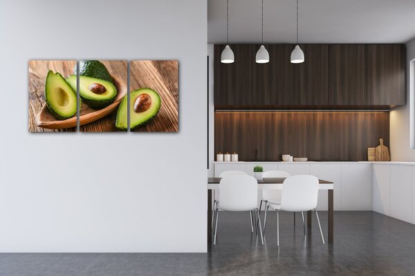 Impresi Obraz Avokáda na dřevě - 120 x 60 cm (3 dílný)
