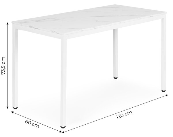 MODERNHOME Jídelní stůl Bridge 120 cm bílý mramor/bílý
