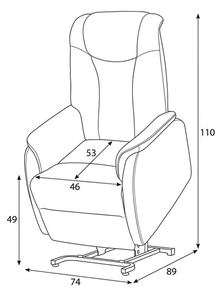 Autronic Tv křeslo TV-L8963 Crm2 šedá