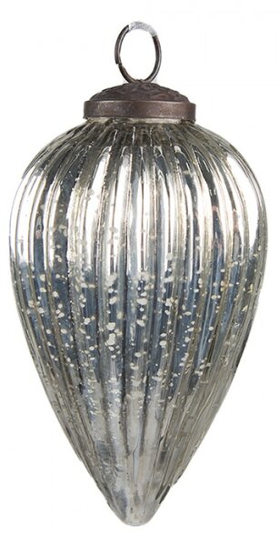 Vánoční cetka stříbrná 6*12 cm – 6x12 cm