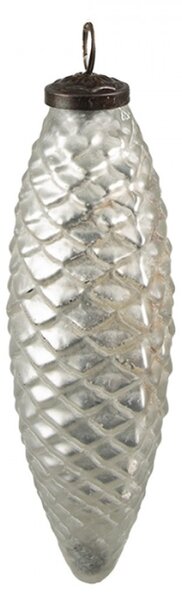 Vánoční koule XL Stříbrná 7*23 cm – 7x23 cm