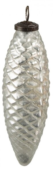Vánoční cetka stříbrná 6*17 cm – 6x17 cm