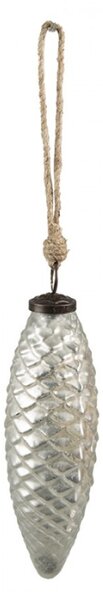 Vánoční cetka stříbrná 6*17 cm – 6x17 cm