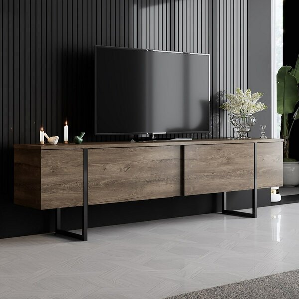 Televizní stolek Luxe Walnut and Black