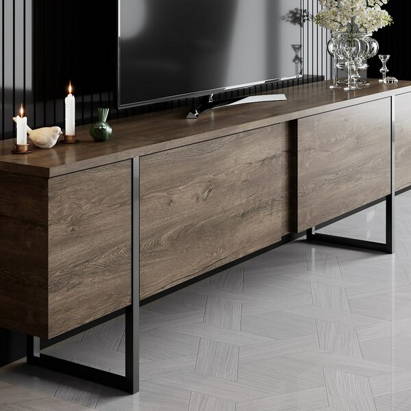 Televizní stolek Luxe Walnut and Black