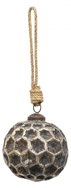 Měděná antik skleněná ozdoba Hexagon Copper M – 10x10 cm