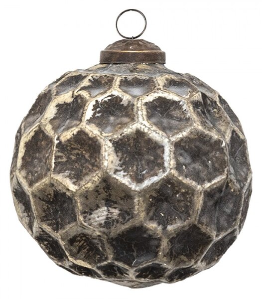 Měděná antik skleněná ozdoba Hexagon Copper M – 10x10 cm
