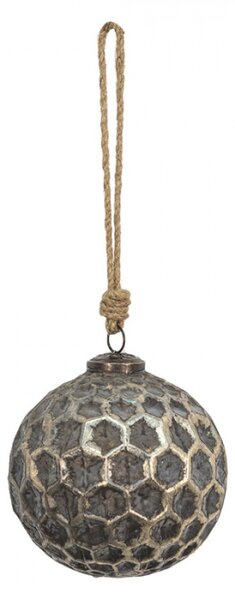 Měděná antik skleněná ozdoba Hexagon Copper L – 12x12 cm