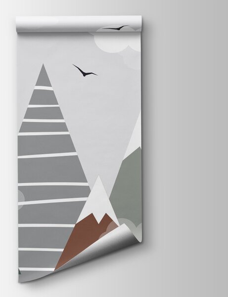 Fototapeta Krajina se stromy a horami, Dětské fototapety, Populární fototapety, u96297 - Tapeko.co.cz