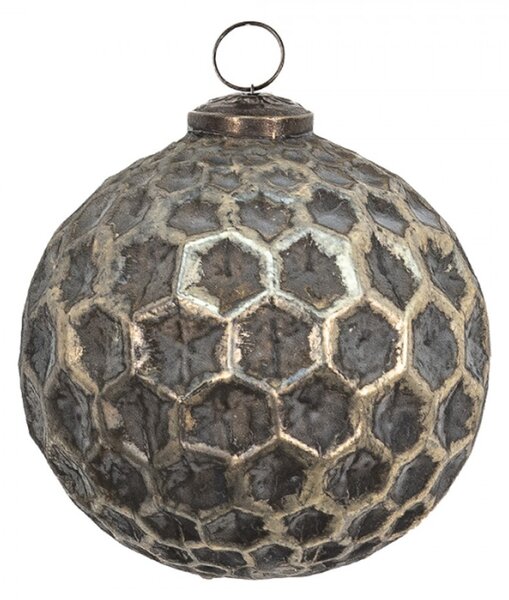 Měděná antik skleněná ozdoba Hexagon Copper L – 12x12 cm