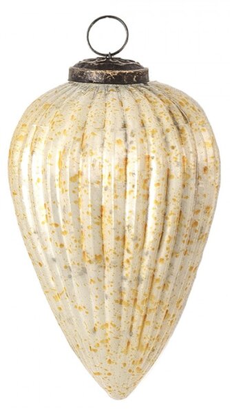 Vánoční cetka bílá, žlutá 7*12 cm – 7x12 cm