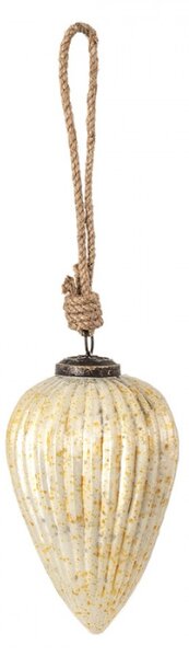Vánoční cetka bílá, žlutá 7*12 cm – 7x12 cm