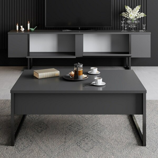 Televizní stolek Luxe Anthracite and Black