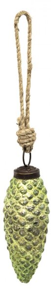 Vánoční cetka zelená, hnědá 5*3*10 cm – 5x3x10 cm