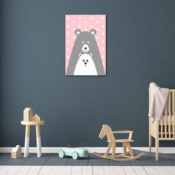 Impresi Obraz Pink grey bear - 20 x 30 cm