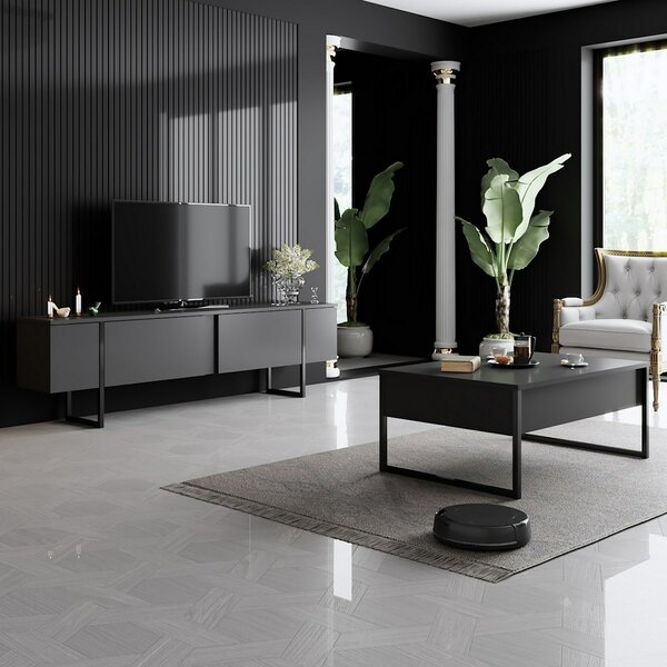 Televizní stolek Luxe Anthracite and Black
