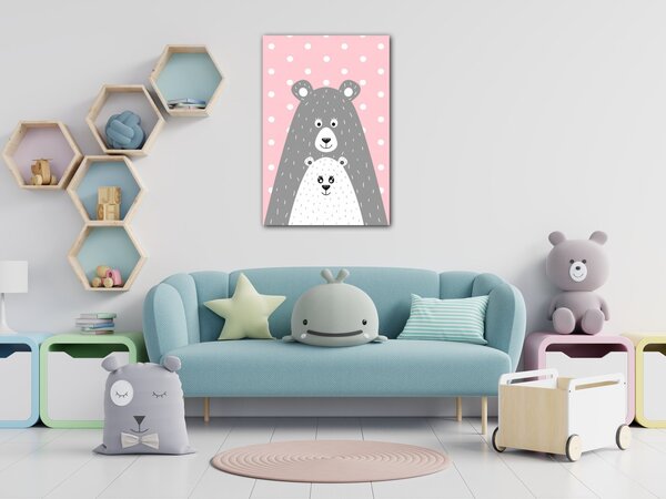 Impresi Obraz Pink grey bear - 20 x 30 cm
