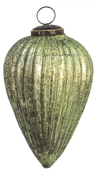 Vánoční koule XL Zelená, Hnědá 9*14 cm – 9x14 cm