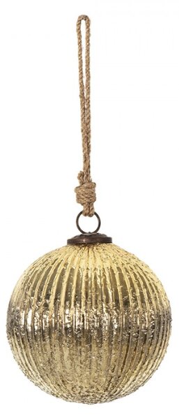 Zlatá skleněná vánoční ozdoba koule Emma – 14x14 cm