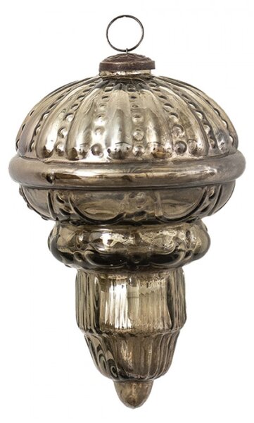 Vánoční koule XL Stříbrná 14*22 cm – 14x22 cm