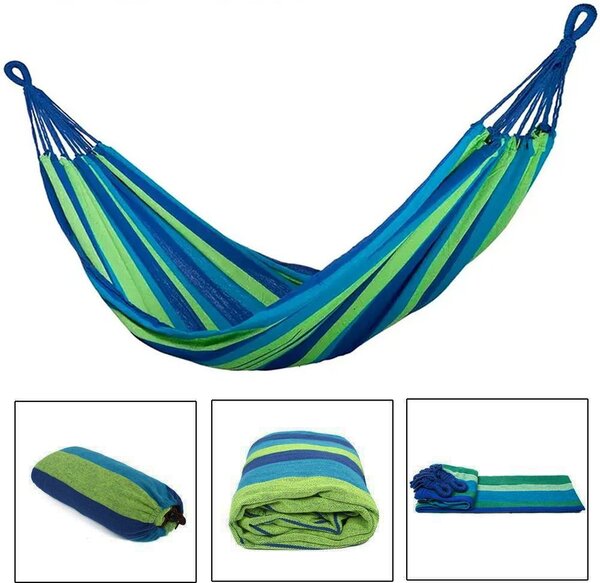 Bluegarden Hamaka/houpací síť pro 1 osobu, Blue Green, OGR-09026
