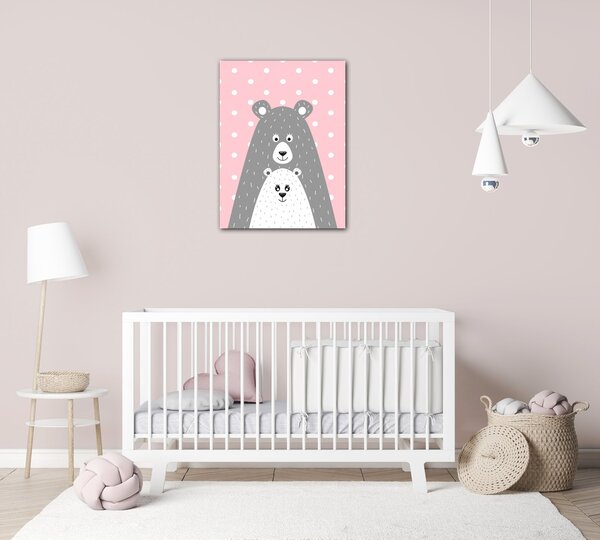 Impresi Obraz Pink grey bear - 30 x 40 cm