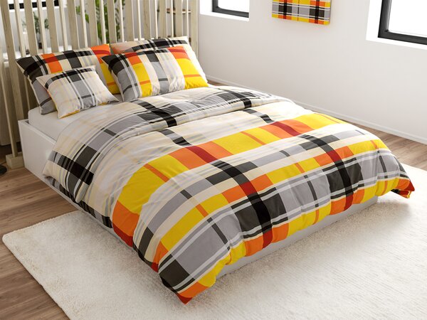 Povlečení z Renforcé bavlny ORANGE KUBE barevné Rozměr povlečení: 70 x 90 cm | 140 x 200 cm