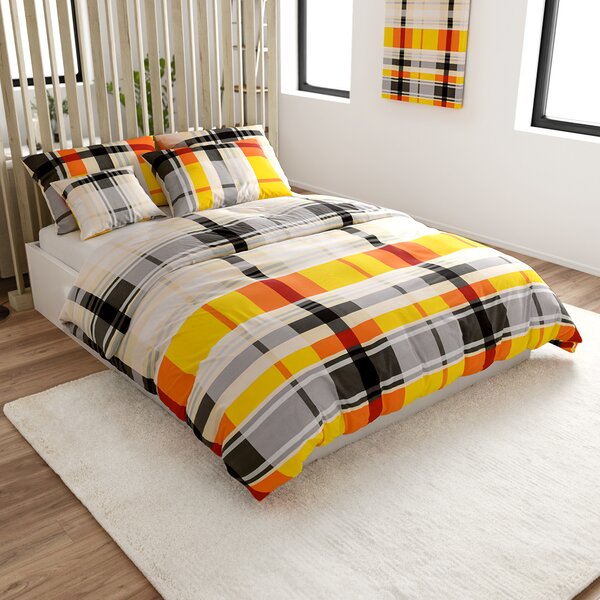Povlečení z Renforcé bavlny ORANGE KUBE barevné Rozměr povlečení: 70 x 90 cm | 140 x 200 cm
