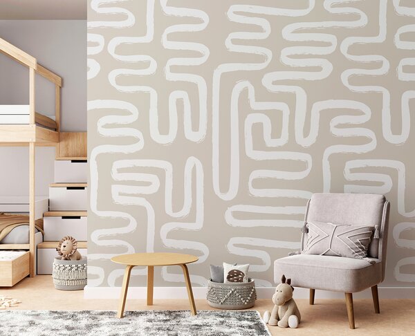 Fototapeta Bílé čáry na béžovém pozadí, Designové fototapety na zeď, Populární fototapety, u96457 - Tapeko.co.cz